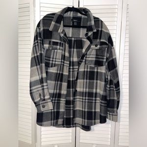 Plus size plaid Shacket